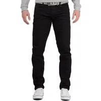 Cipo & Baxx Slim-fit-Jeans Herren Regular Fit Jeans Denim BA-CD319A in Schwarz mit dicken Nähten