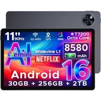 DOOGEE U11 Pro Android 15 Tablet mit Tastatur, Stift, Maus, Hülle, 11 Zoll Tablet (11", 256 GB, Android 16, WIFI, 8580mAh, 90Hz, 13MP+5MP, 5G WiFi/Widevine L1/ GPS/Face ID/OTG)
