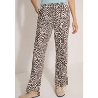 CECIL Stoffhose Sommerhose, abstrahierter Zebraprint, Elastikbund