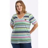 Sheego T-Shirt Ringelshirt Kurzarm