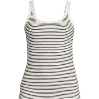 Ripp-Tanktop, Damen,  Weiß, Elasthan/Baumwoll-Mischung, by Lands' End
