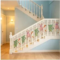 BlingBin Schutznetz Sicherheitsnetz Kinder, Treppenschutznetz 300 x 79 cm, Tiermotiv, BxL: 0.79x3 m, (Kindersicherheitsnetz, Balkonschutznetz, 1-St., 1tlg), Polyester Schutznetz, waschbares Geländernetz mit Befestigungsbändern
