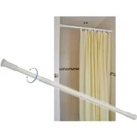 Haushalt International Duschvorhangstange Duschvorhangstange Aluminiumlegiert, ausziehbar 74 - 120 cm