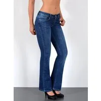ESRA Bootcut-Jeans Damen Schlagjeans mit weitem Bein und Stretch bis Große Größen B5 Flared Jeans Damen Bootcut Hose Stretch-Jeans mit Schlag