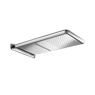 Herzbach Living Spa Wand-Regenbrause 11.663000.1.01 Edelstahl poliert, 593x270mm, Regen/Schwall, soft
