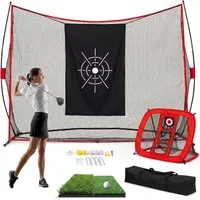 GarveeMore Golfnetz 305x230cm Golf Schlagnetz mit Zielplane, Seitenbarrieren, Tragetasche