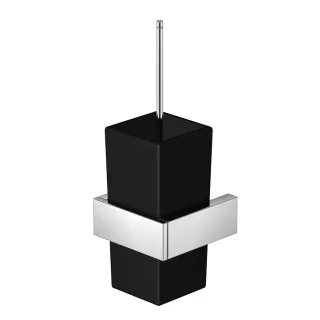 Steinberg Serie 460 Bürstengarnitur mit Glas, Messing, satiniert schwarz matt, chrom, 460.2904 4602904