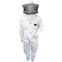 BIENEN SCHMIDT Arbeitsoverall Imkerschutzanzug PREMIUM mit integriertem Schleier & Reißverschluss weiß Imkersuit Schutzkleidung Arbeitsoverall Schutz-Overall