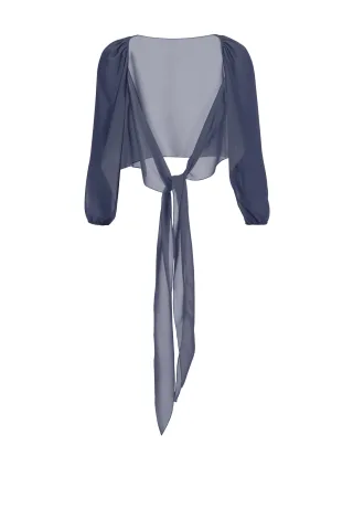 hey kyla - Wickelbolero mit langen Ärmeln navy - Gr. - XS