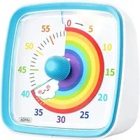 AIMAX Intervall-Timer Visueller Timer 60 Minuten Regenbogen Countdown Timer (für Kinder & Erwachsene Zeitmanagement Tool, mit Stummer Flash Funktion), für Klassenzimmer, Haus, Küche, Büro