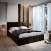 Masseno Polsterbett COMO 140x200 cm braun (mit Bettkasten und Lattenrost)