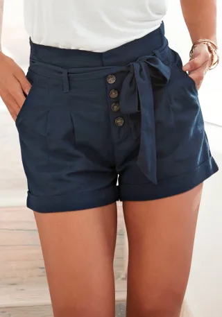 LASCANA Shorts und Knopfleiste, kurze Hose, Leinenhose, Sommerhose