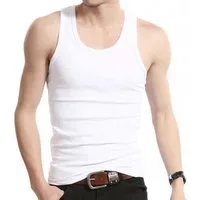 Garcia Pescara Unterhemd 4x Herren Feinripp Unterhemd Tank Top Gr. M in weiß aus reiner Baumwolle