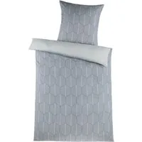 Optidream Bettwäsche Set Mikrofaser 135x200 Design Raute silber Wende, Mikrofaser, 2 teilig, Sommer Geschenke Idee Frauen Männer weich sale Reißverschluss Partner