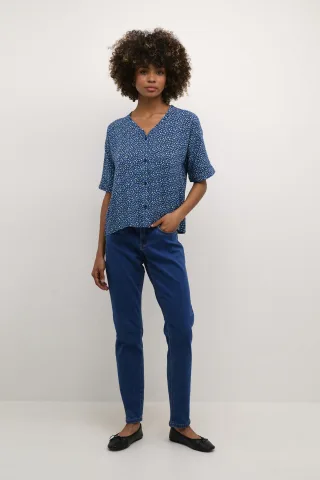 Kurzarmhemd Baggy fit blue multi