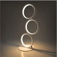 ZMH LED Tischleuchte Modern Nachttischlampe Ring Aluminium Deko Nachtlampe, Dimmbar, LED fest integriert, warmweiß-kaltweiß, LED fest integriert