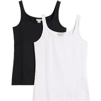 bonprix Tanktop (Packung, 2-tlg) taillierte Passform, mit Carré-Ausschnitt