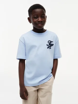 TH SCRIPT INTERLOCK T-SHIRT SS Sweet Blue - Gr. - 14