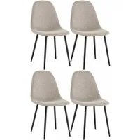 CLP Esszimmerstuhl Napier (4er Set), Metall, gepolstert, mit Lehne
