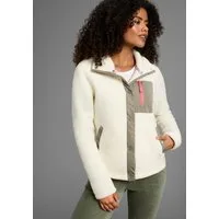 KangaROOS Fleecejacke Übergangsjacke kurze Fleecejacke Teddy-Fleece Druckknöpfen