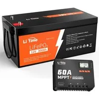 LiTime LiTime 12V 300Ah Lithium Batterie mit BMS LiFePO4 3840Wh Solarakkus (12 V), IP65, Solarstromspeicher für Wohnmobil, Notstromversorgung, Boot