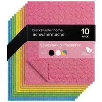 blackswedenhome. Spültuch Spültücher 10er Pack - Swedish dishcloth - nachhaltige Küchentücher, 10er Pack, Baumwoll-Zellstoff, Waschbar