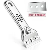 VABIONO Glasschaber Kochfeldschaber Schaber Edelstahl + 13 Klingen KOSTENLOSER VERSAND