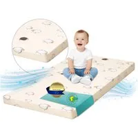 Kindermatratze Babymatratze mit Baumwollbezug, waschbar & rollbar–Allergikergeeignet, Best for Kids, 6 cm hoch, (Einzelartikel, 1 × Schaumkernmatratze), 60x120 cm, Bezug aus Baumwolle, Hergestellt in der EU