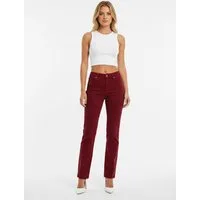 ESRA Stoffhose Stretch Hose Damen Regular Stoff-Hose Damen Elegant Hose elastisch Bordeaux Damen Hose Elegant Business Hose Stoffhose Straight Hose High