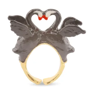 Schwan Ring vergoldet