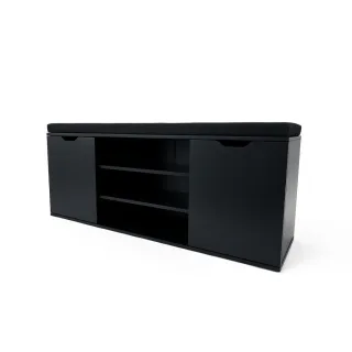 Boximo Schuhschrank, Schwarz, Holzwerkstoff, 30x46x103 cm, Garderobe, Schuhaufbewahrung, Schuhschränke