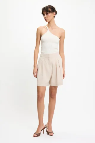 BENU Beige Leinen-Shorts