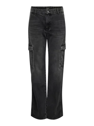 ONLY - ONLJUNE HW CARGO DNM DOT117 washed black - Gr. - 32