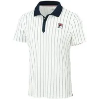 Fila Poloshirt Stripes Björn Retro-Look (100% Polyester) weiss/navyblau Herren