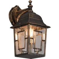 TRIO Leuchten LED Außen-Wandleuchte antik mit Bleiglasoptik, Höhe 30cm, LED wechselbar, Warmweiß, Haus-Wand Außenleuchte, Fassadenbeleuchtung Haustür, Wandlampe mit E27