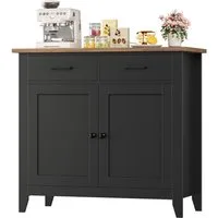 HOMECHO Buffet Sideboard Weiß Küchenschrank mit 2 Schubladen 2 Türen