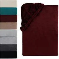 Visaggio Spannbettlaken Cashmere Touch Winter Spannbetttuch Super Soft Bettlaken, Nicki, Gummizug: rundum, Flauschig warmes Teddyplüsch, Einfarbig