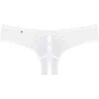Obsessive Tanga-Ouvert Spitzen-String mit Schleifen und filigranen Details - weiß (1-St) offener Schritt