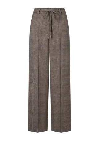 MORE & MORE - Marlenehose mit Karomuster braun - Gr. - 34