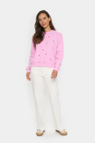 Sweatshirt Casual fit Bonbon Flame Hearts pink