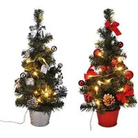 Gravidus Künstlicher Weihnachtsbaum Künstlicher Weihnachtsbaum 40 cm mit LED Beleuchtung und Deko