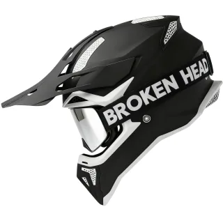 Broken Head Crosshelm BND-Stealth Schwarz + Struggler Magnet Brille Silber