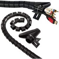 Hama Kabelspirale 1,5m 30mm Spiralschlauch Schwarz Computer-Kabel, Kein, (150 cm), Kabel-Schlauch Kabel-Kanal Kabelbündel für TV Beamer PC Audio HiFi