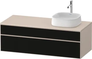 Duravit Zencha Konsolenwaschtischunterbau wandhängend Schwarz Linienstruktur & Taupe n/a & Supermatt ZE4822R63830000