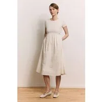 Tranquillo Sommerkleid Sommerkleid Juliaa Lace-Optik Sommerliches Midikleid mit gefüttertem Rock und Seitentaschen