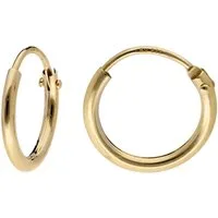 trendor Paar Creolen 15169, Damen- Gold 333 / 8K Breite 1,3 mm Ø 11 mm