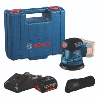 Bosch Exzenterschleifer GEX 185-LI, 1 x Akku GBA 18V 4.0Ah im Handwerkerkoffer - 06013A5021