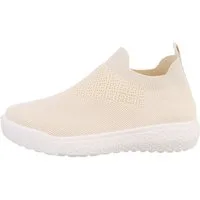 Ital-Design Damen Low-Top Freizeit Sneaker (85698391) Flach Sneakers Low in Beige