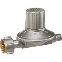 Gasdruckregler EN61V50, 1kg/h, 25-50mbar, Regulierventil silber, einstellbar