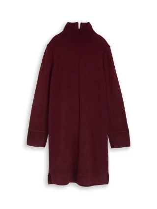 Tom Tailor - Cosy Strickkleid mit Stehkragen preppy plum melange - Gr. - 38